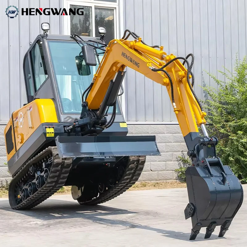 HW-25 Bagger Mini Digger 2 Ton Excavator 2.5Ton With Cab Diesel Engine Farm Tractor Agricultural Machinery Garden Tools Custom