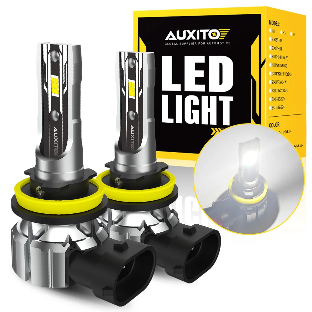 AUXITO 2 uds H11 bombillas LED en PTF H8 luz antiniebla bombilla de luz baja luz de cabeza 50W alta potencia 9005 HB3 9006 HB4 lámpara sin ventilador 6500K 12V