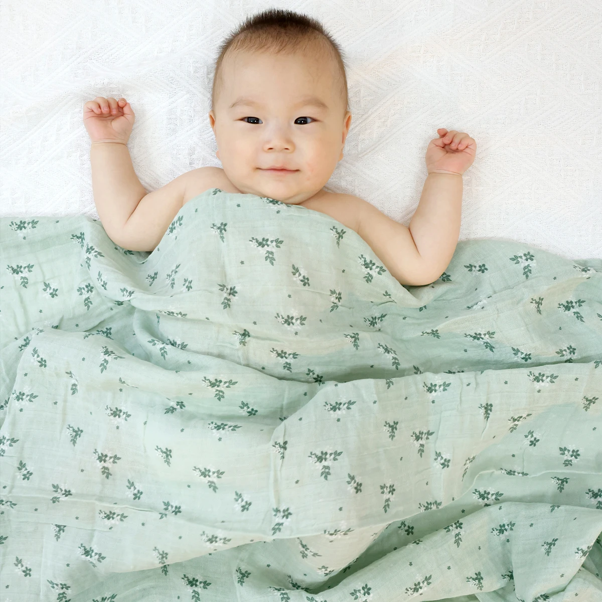 HappyFlute Baby Mussola Swaddle 100% cotone Estate morbida stampa carina Coperta per bambini 120 * 110 cm