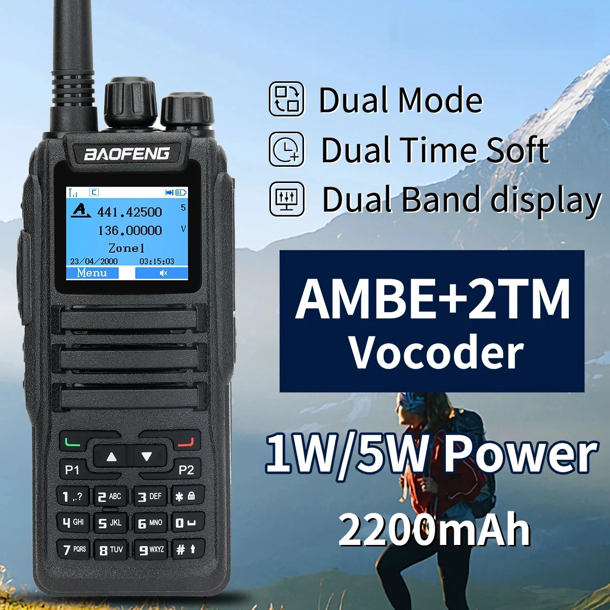 DMR DM 1701 Digitale Walkie Talkie Dual Mode Analoge Bidirectionele Radio Open GD77 Dual Time Slot Tier 1 + 2 Ham Radio DR 1801