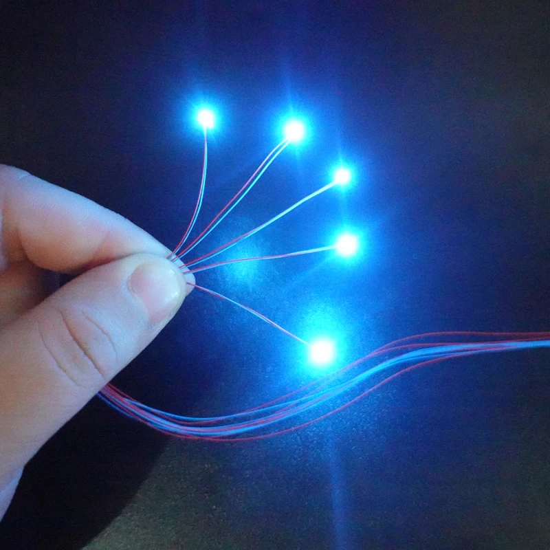 0402 0603 0805 1206 smd led modelo lâmpada com fio micro led pré-soldada micro litz wired chip 20cm 3v modelo ferroviário cenas 5pcs