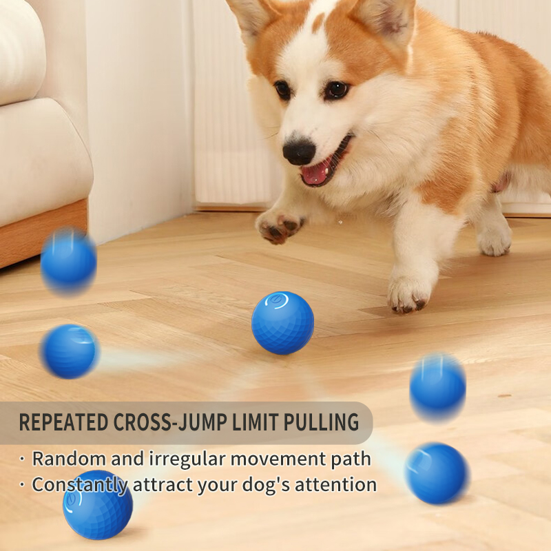 Smart Dog Toy Ball Automatic Moving Bouncing Rolling Ball for Small Medium Dog Cat Toy USB Rechargeable Dog Ball Rubber New