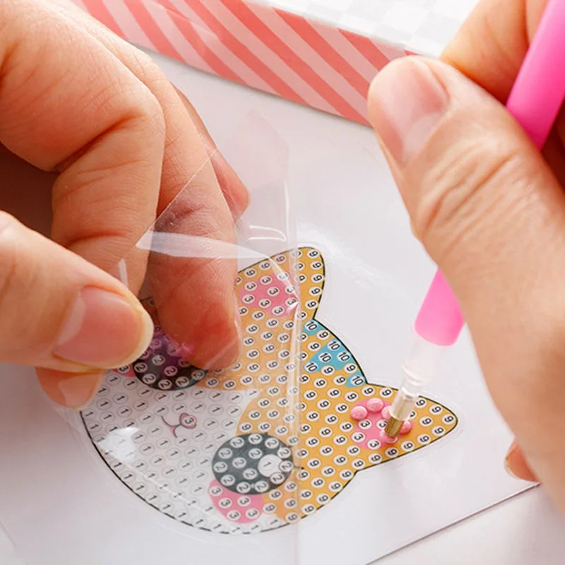 子供のための手作りのダイヤモンド絵画,DIY,漫画のステッカー,装飾,教育玩具,番号による絵画,ギフト