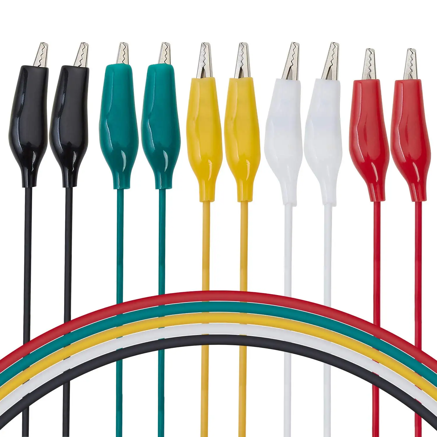 10 Stück 50 cm 35 mm Krokodilklemmen, doppelseitige Clips, Krokodilkabel, Krokodilüberbrückungsdraht, Messleitungen, Krokodilklemmen