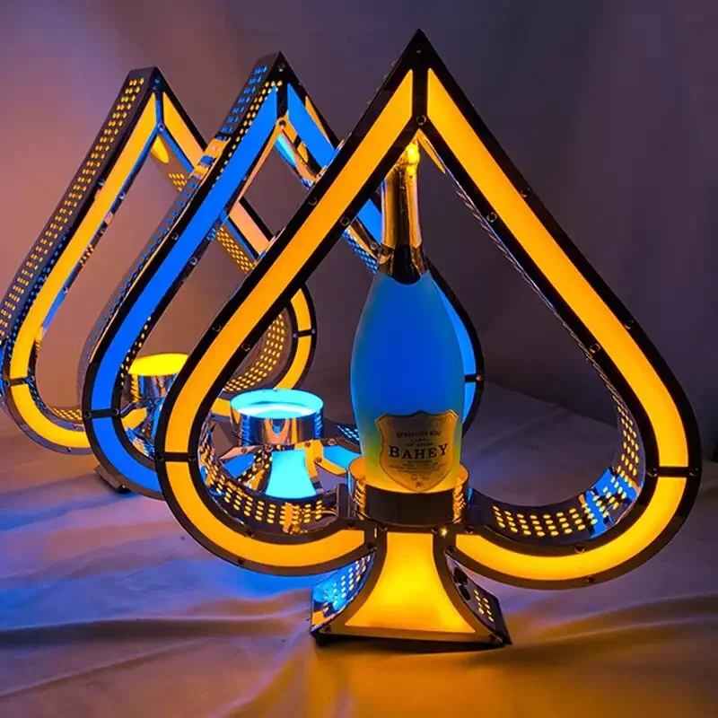 Wine Bottle Presenter Rechargeable Flashing Wine Champagne Glorifier Green Red Laser Light VIP Wine Bottle Display Rack