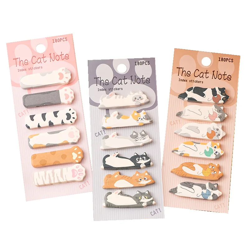 1 Set Stationery DIY Leisure Cat Series Cute Paper Memo Pad Sticker Post Sticky Notes Notepad School Office Supplies