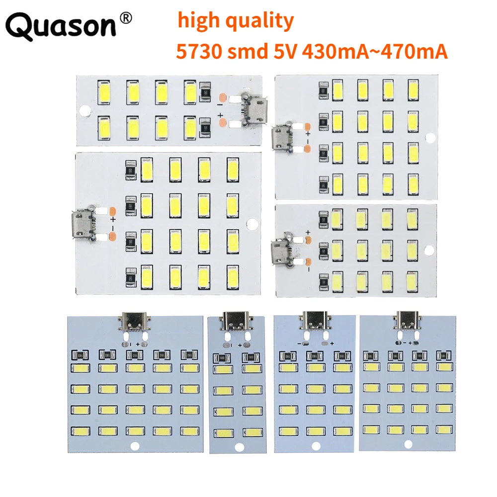 1 Cái Chất Lượng Cao 5730 Smd 5V 430mA ~ 470mA Trắng Mirco Usb 5730 Đèn LED Chiếu Sáng Bảng Điều Khiển USB Di Động đèn Khẩn Cấp Ánh Sáng Đèn Ban Đêm