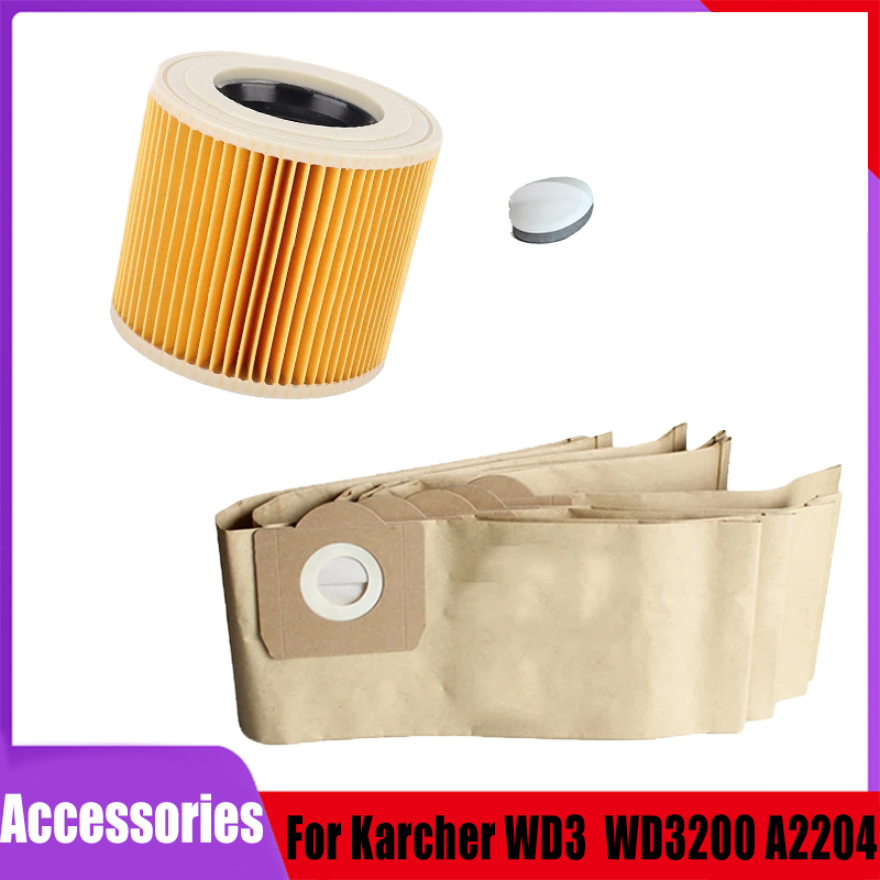 For Karcher WD3 MV3 WD3200 WD3300 A2204 A2656 Dust Bags for Rowenta RB88 RU100 RU101Filter Vacuum Cleaner Paper Bags parts