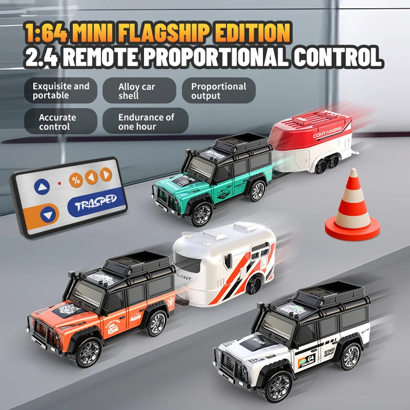 6601Vert RC Voiture MINI Alliage 1/64 Voiture télécommandée Pratique à transporter 60 Minutes de temps de travail Cadeaux pour enfants Jouet électronique