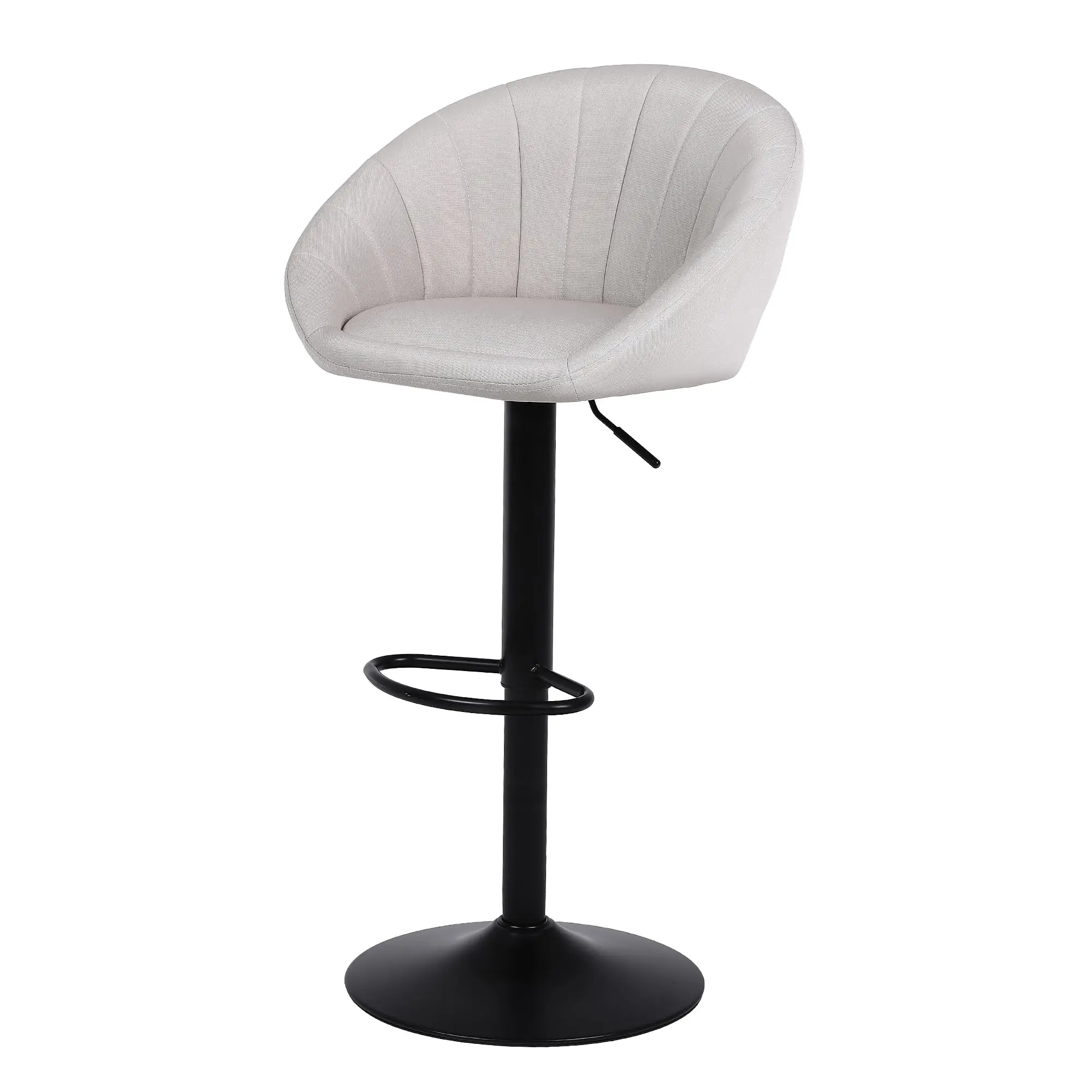 Bancos de bar Ralex-chair, banco de bar giratório ajustável em altura, bancos de bar de café da manhã de linho, bancos de cozinha com encosto, bege