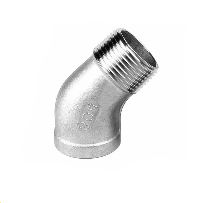 Conector hembra de codo roscado macho de acero inoxidable 304 Conector de codo de 45 grados Conector de tubo de 90 grados 1/4 "3/8" 1/2 "1/2" 1"