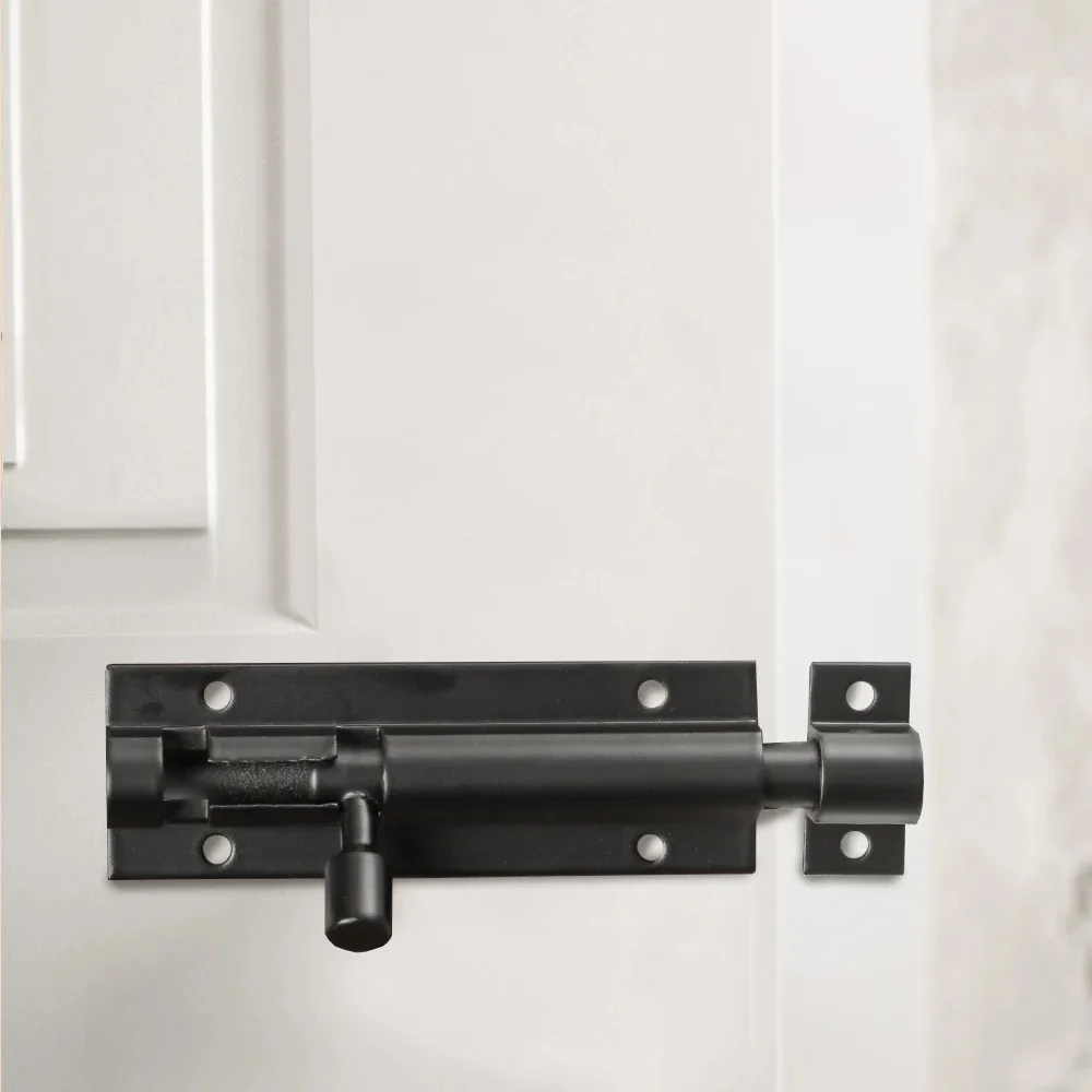 Black Door Lock Barrel Aluminum Alloy Door Lock Latch for Home Hardware Gate Safety Door Bolt Tower Window Catch Lock Silver