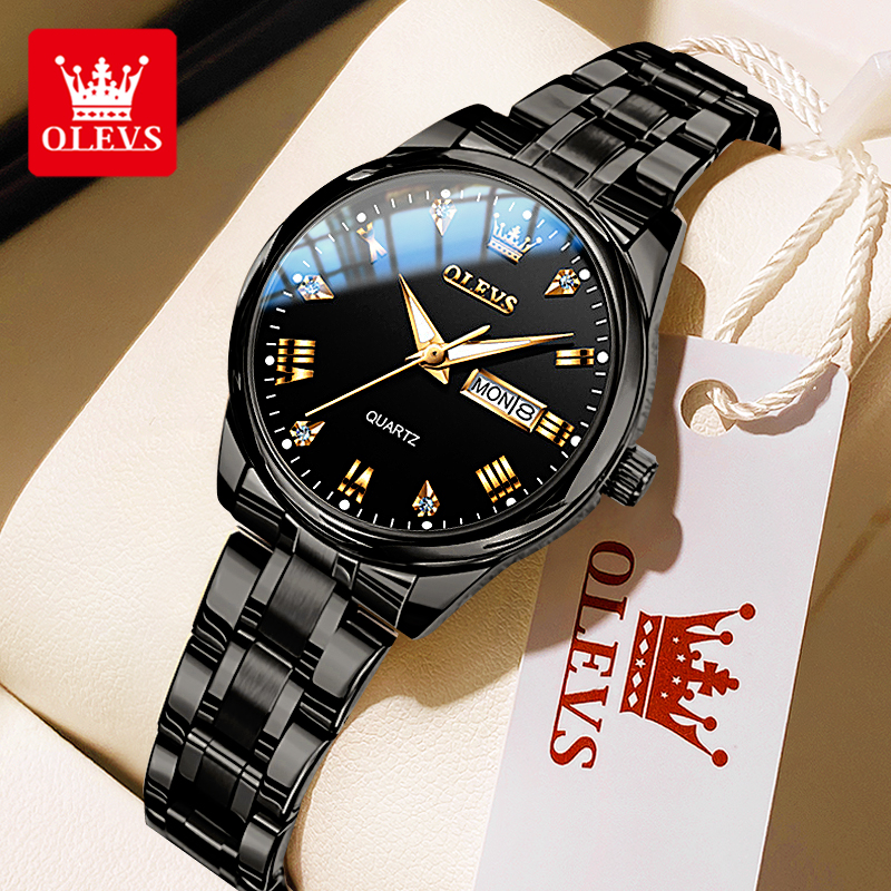 OLEVS 5563 Top femme montre classique affaires diamant échelle calendrier étanche dames montre-bracelet Original montre à Quartz pour les femmes