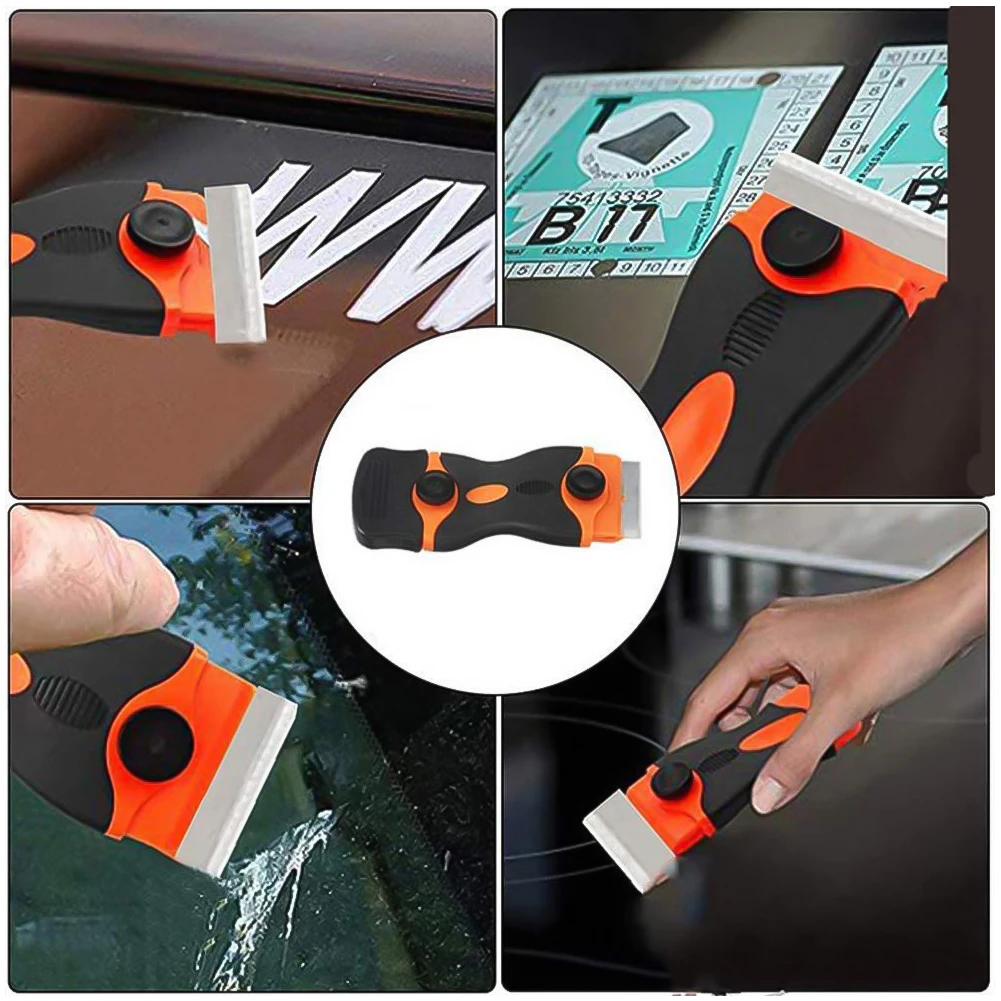 Squeegee Clean Glasses Scraper Tool Window Cleaning Car Wrap Glass Ceramic Glue De-icing Kitchen Household Window Ice