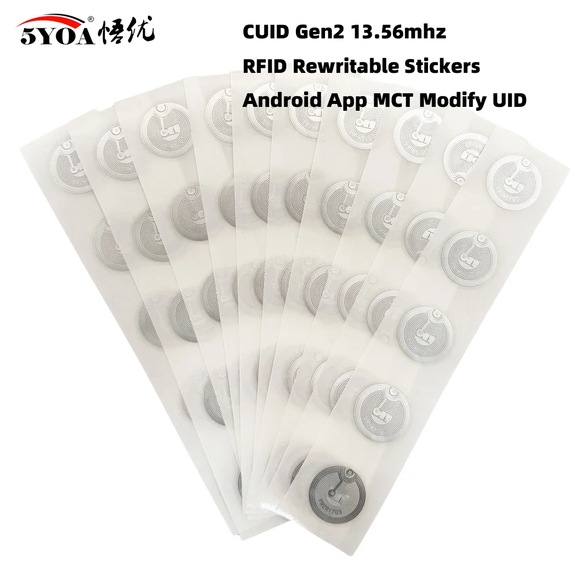 5YOA CUID Gen2 etiqueta electrónica regrabable llave inteligente NFC clon Token ISO14443 pegatina cambiable IC 13,56 Mhz RFID réplica de insignia