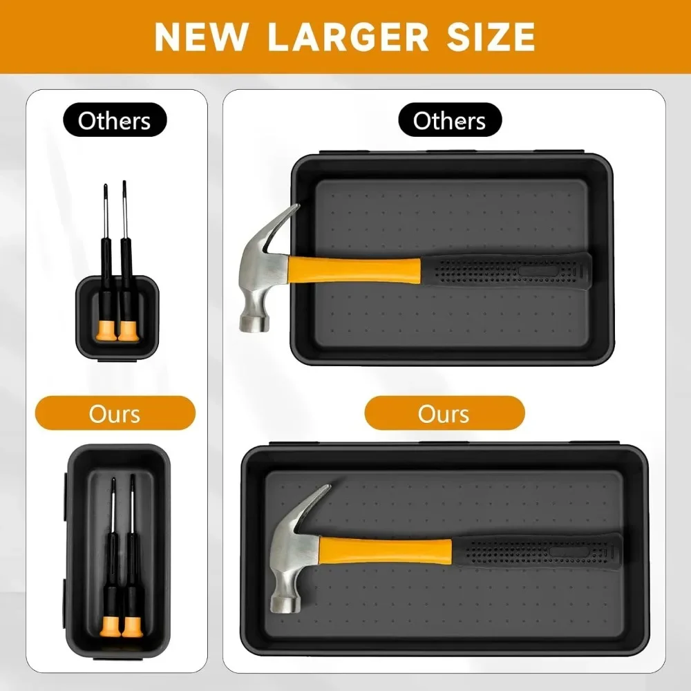 61/45/34/24/9PCS Desk Drawer Organizers 5 Size Interlocking Shallow Tool Organizer Tray Dividers Toolbox Storage Bins Container
