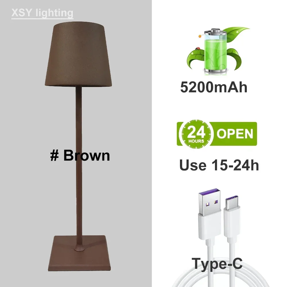 Lámpara de mesa inalámbrica recargable por Usb para Hotel, Interruptor táctil para dormitorio impermeable con lámpara de mesa, Hotel, sala de estar y restaurante