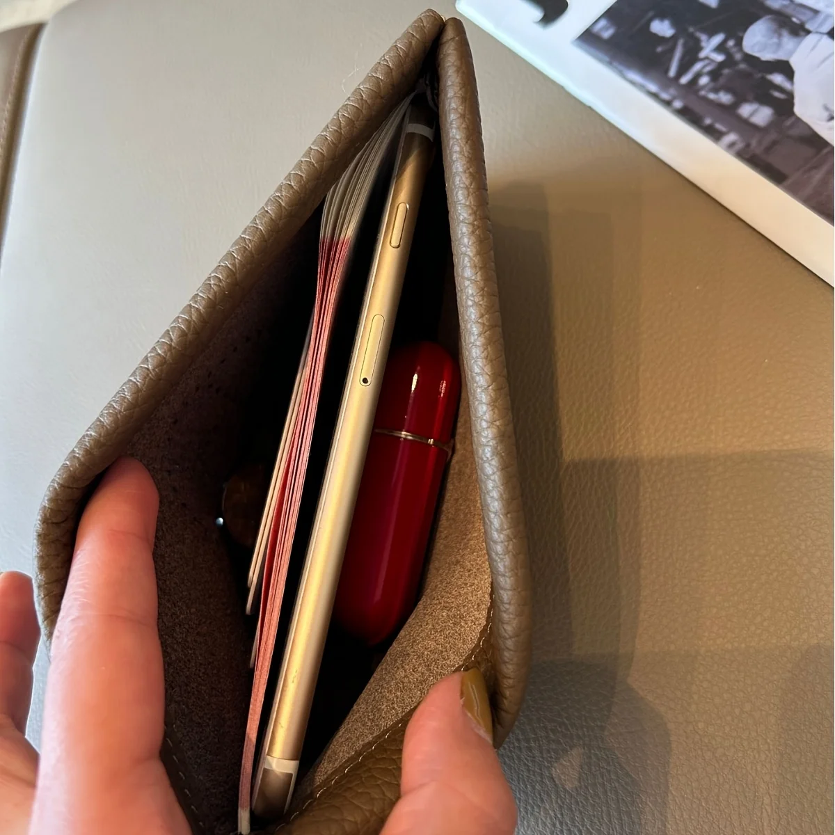 Cartera de cuero artificial de moda de gran capacidad, adecuada para guardar tarjetas, efectivo, teléfonos móviles, carteras con clip para tarjetas