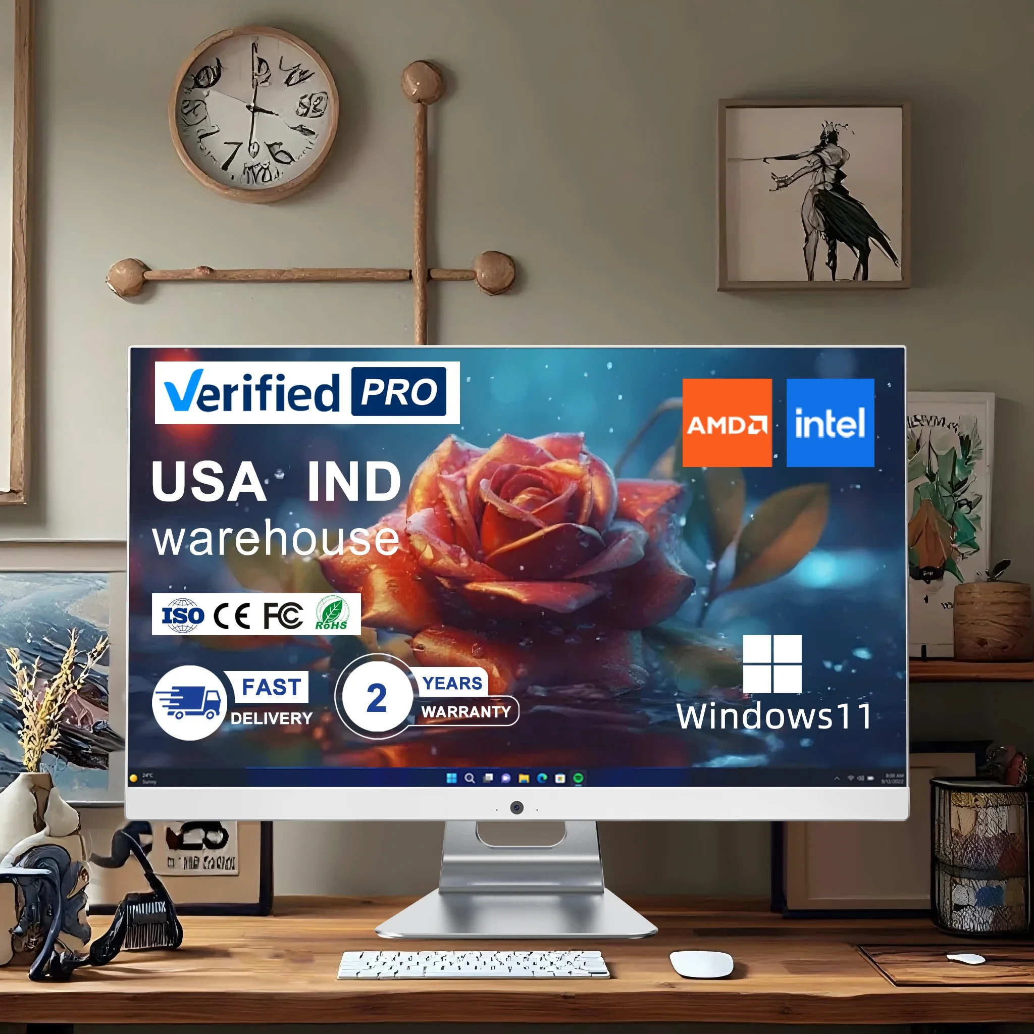 Hochwertiger All-in-One-Computer All-in-One mit Win10 23,8 Zoll AIO 1 TB 512 GB Weiß All-in-One