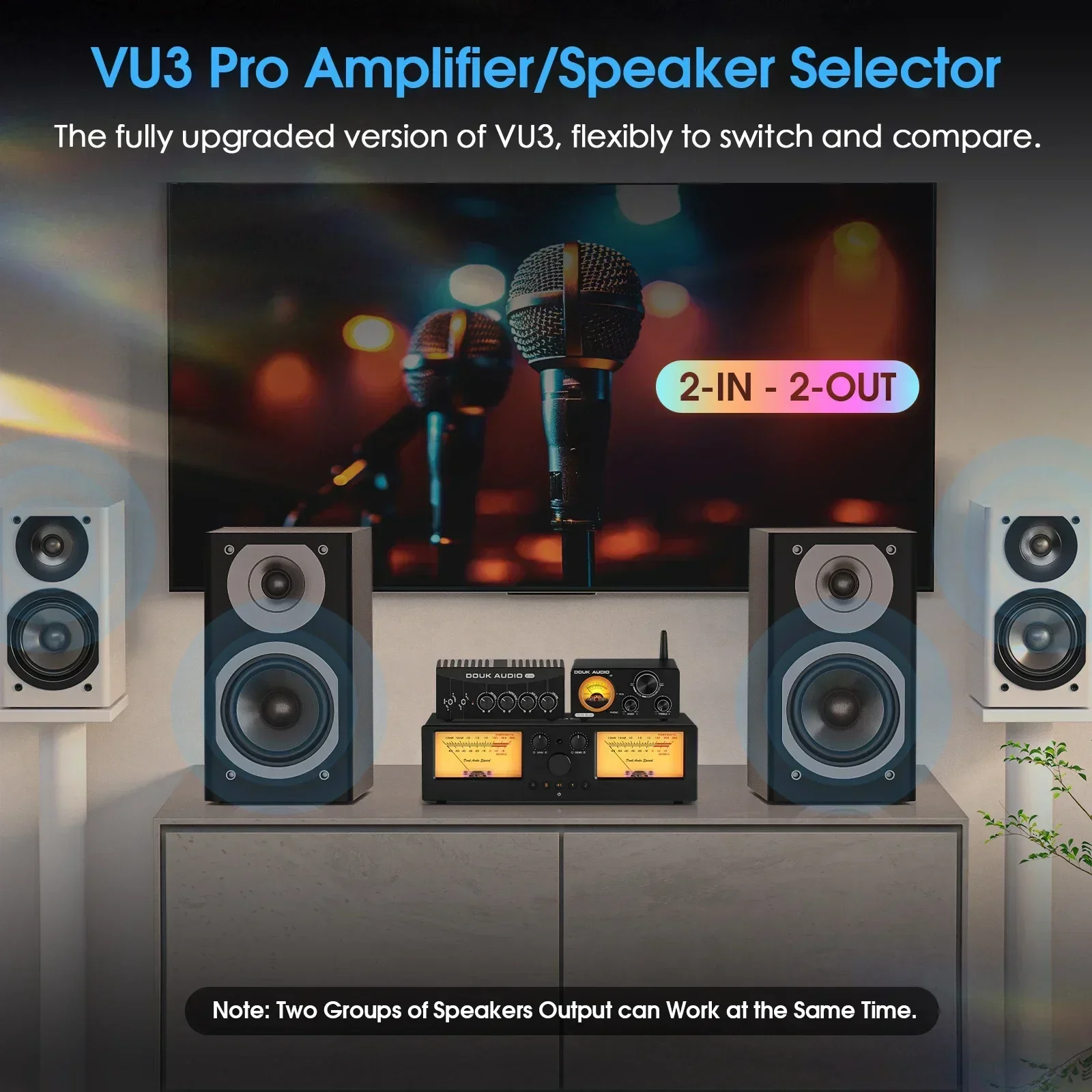 Выключатель усилителя/динамика Douk Audio VU3PRO с распределителем 2-В-2-Выход