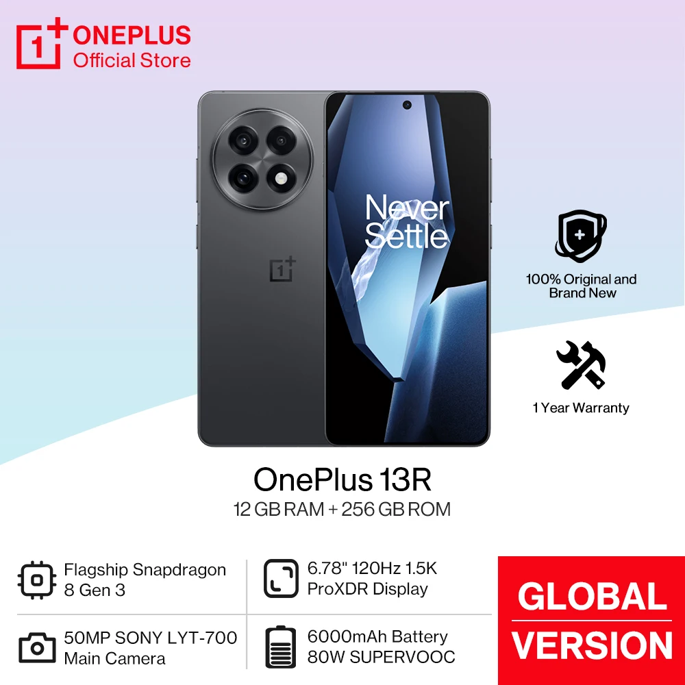 Estreno mundial OnePlus 13R versión Global Smartphone 12GB 256GB Snapdragon 8 Gen 3 120Hz pantalla 6000mAh batería 80W SUPERVOOC