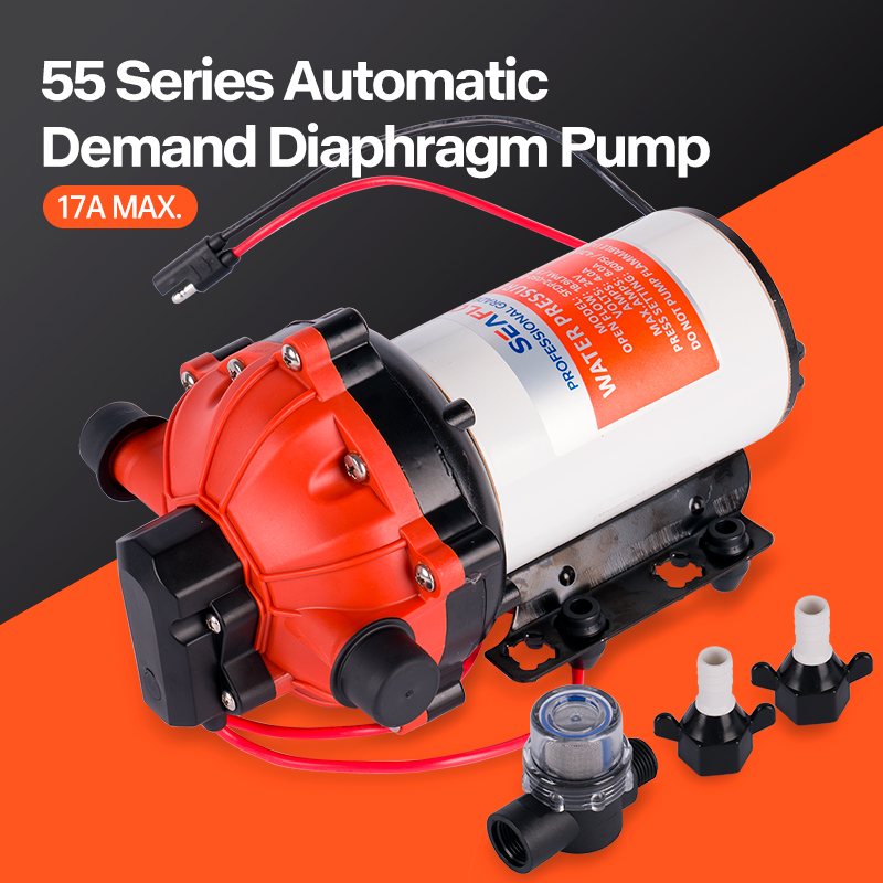 Seaflo-ダイアフラムウォーターポンプ,55シリーズ,5.0gpm,60psi,12ボルト,電気ヨット,ボート,船舶,RV,キャラバン,高圧供給,5チャンバー