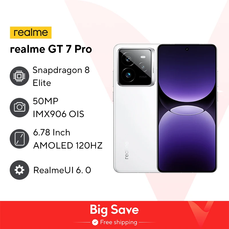 중국 버전 Realme GT 7 Pro 50MP IMX906 OIS 6500mAh 120W Supervooc Snapdragon 8 Elite 6.78 인치 AMOLED 120Hz IP68 69 NFC