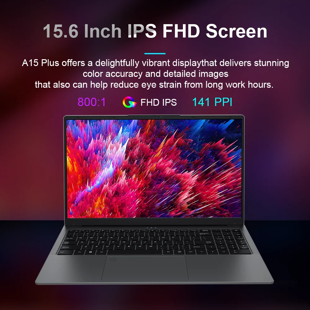 Laptop Ninkear A15 Plus 15,6 cala IPS FHD AMD Ryzen ™   7 5825U Laptop 32G DDR4 1TB SSD 57WH Windows 11 Komputer Gamingowy Laptop