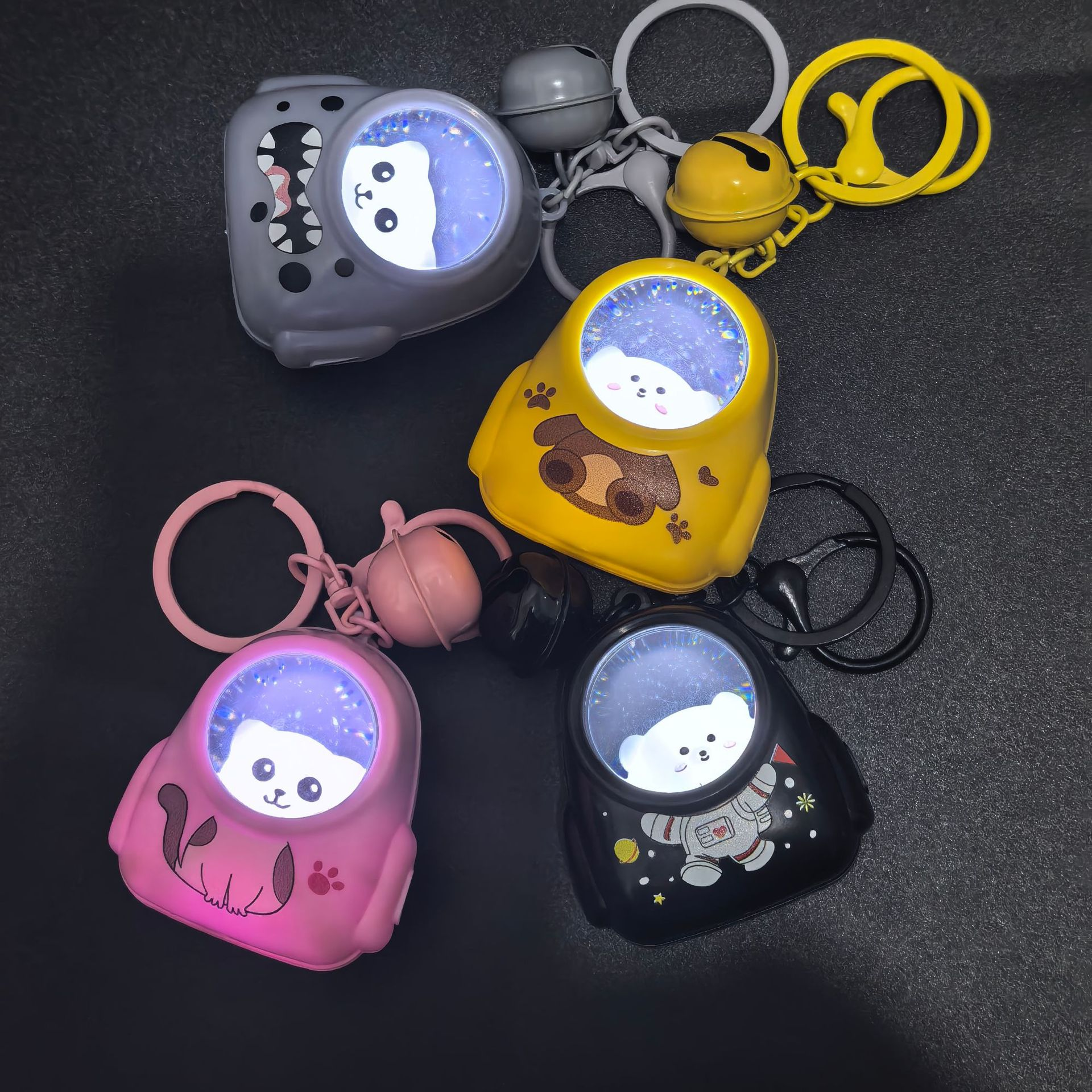 Cute Bear Bag Small Night Light Keychains Kawaii Bags Hang Web Celebrity Atmosphere Light Key Chain