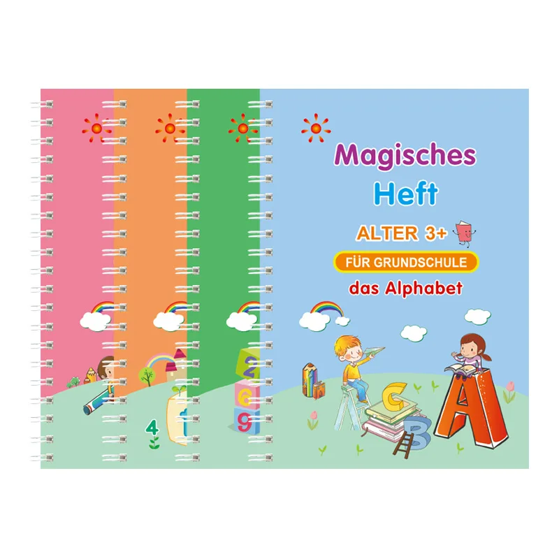 German Magic Books for Children Alphabet Reusable Handwritten Magic Notebook Writing for Calligraphy Set Montessori Copybook