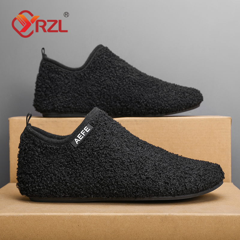 YRZL Winter Baumwolle Schuhe Männer Warm Slip auf Leichte Winter Hausschuhe Männer Plüsch Schlafzimmer Hause Baumwolle Loafer Männer Warme Schuhe