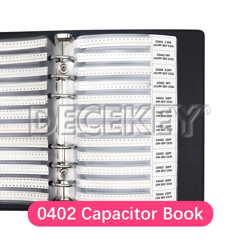 0201 0402 0603 0805 0402 kit de condensadores de Chip SMD libro de muestra de condensadores 38 ~ 92 valores 950 Uds ~ 4600 Uds 10uf 10nf 10pf 1nf 10nf 100nf