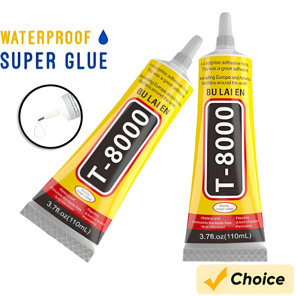 50/110ml T8000 Colla liquida per riparazioni Colla multiuso Colla super colla per perforazione per riparazione schermo del telefono cellulare Colla adesivo epossidico