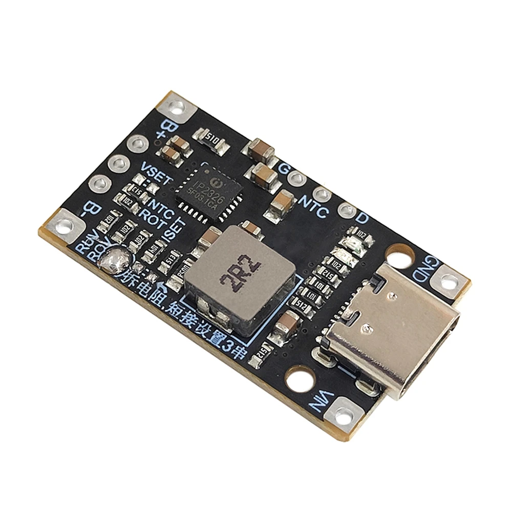 Módulo de refuerzo de carga de batería de litio tipo C USB 2S/3S BMS 15W 8,4 V 12,6 V 1.5A con soporte equilibrado carga rápida con indicador