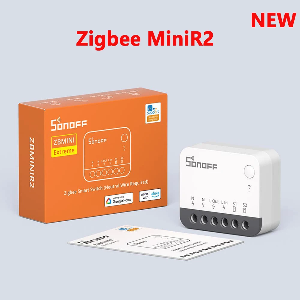 SONOFF Zbminir2 Extreme Zigbee interruptor inteligente hogar inteligente módulo de interruptor DIY ZBMini Control de interruptor externo a través de la aplicación eWelink Alexa