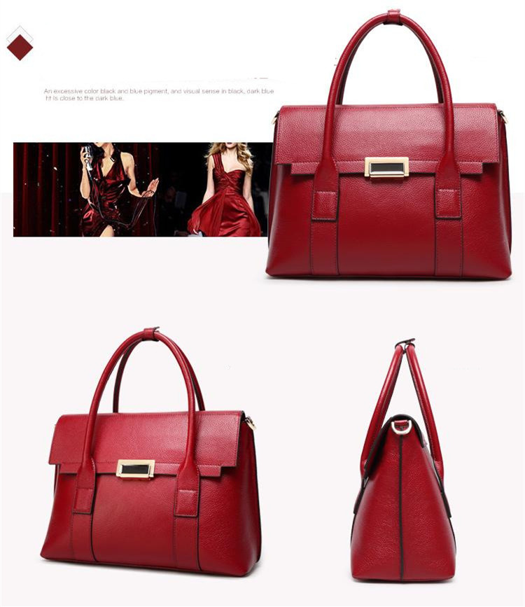 Maleta de couro genuíno para mulheres, bolsas de grande capacidade, bolsa de ombro de couro, sacos mensageiro portáteis, moda feminina, nova, 2024