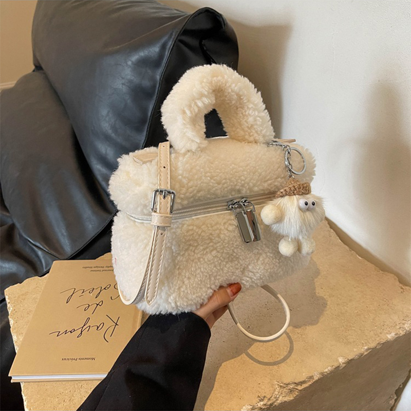2025, Damentasche, modische pelzige Handtasche für Damen, tragbare Umhängetasche