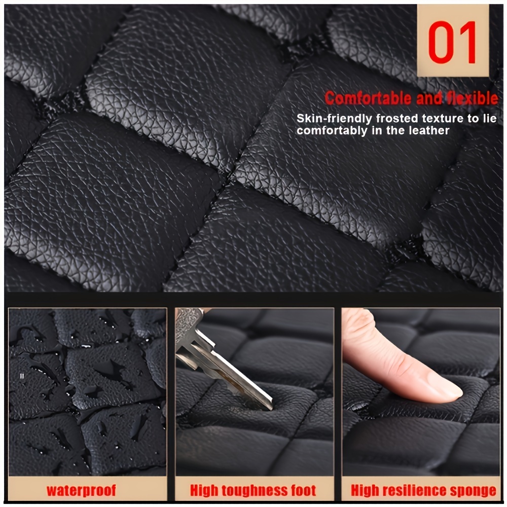 5PCS พรมปูพื้นรถ Universal รถชั้น MAT Protector กันน้ํา Anti-fouling หนังชั้น Mats อุปกรณ์ตกแต่งภายในรถยนต์