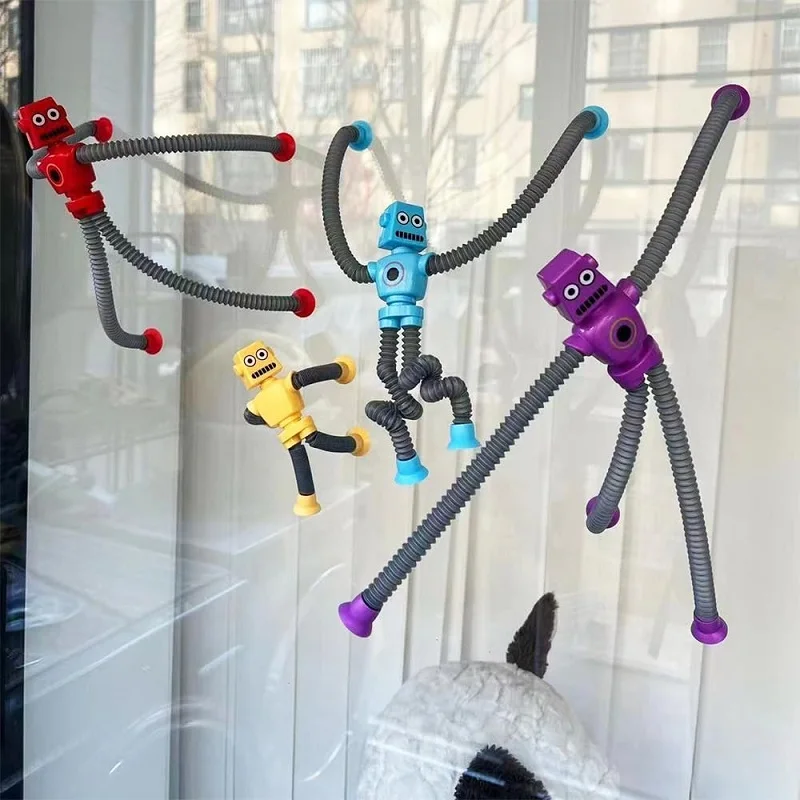 Fidget ของเล่นเด็ก Telescopic ดูดถ้วยหุ่นยนต์ของเล่น Sensory ของเล่นออทิสติก Pop หลอด Antistress สําหรับเด็กรูปร่างเปลี่ยนเกม