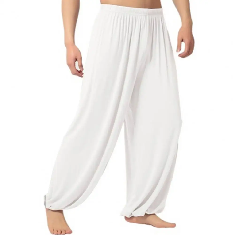 Pure สีหลวมตรงกางเกงผู้ชาย Sweatpants Modal ฤดูใบไม้ผลิสบายๆกางเกงผู้ชายกีฬากางเกงโยคะอินเทรนด์เสื้อผ้า