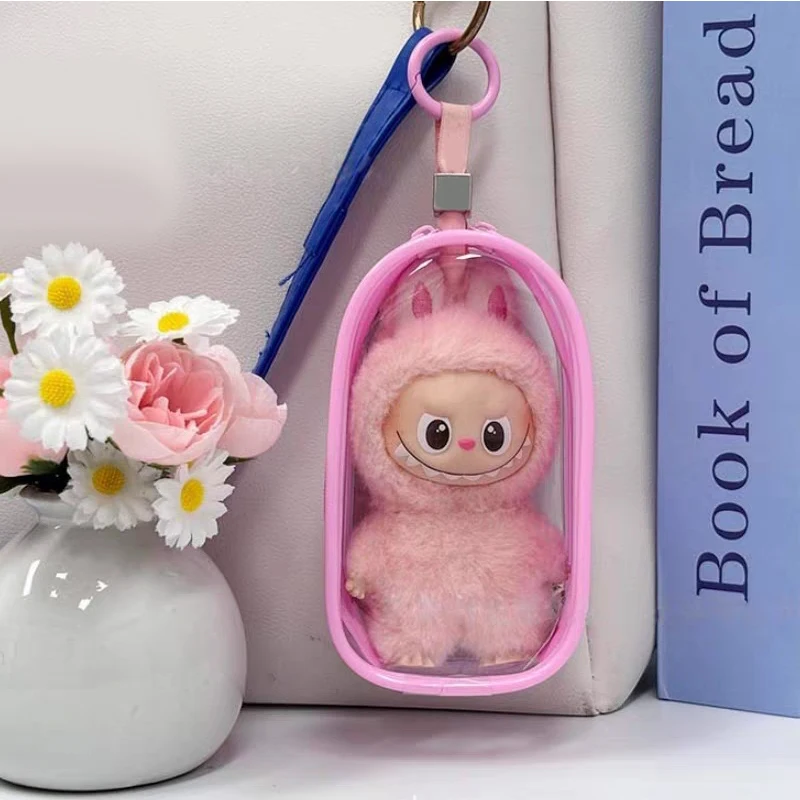 Transparent Protector For Labubu V4 Series Dolls Protective Case Dustproof Cover Organizer Box For Labubu Doll Accessories Bag