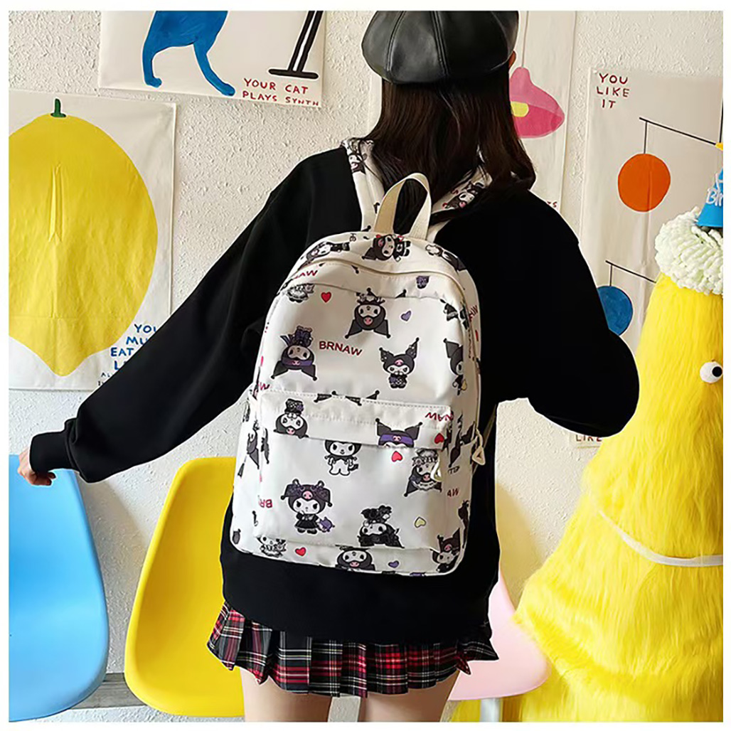 Miniso サンリオ リュック 漫画キャラクター クロミ リュック 軽量 耐久性 おしゃれ 大容量 リュック 38cm