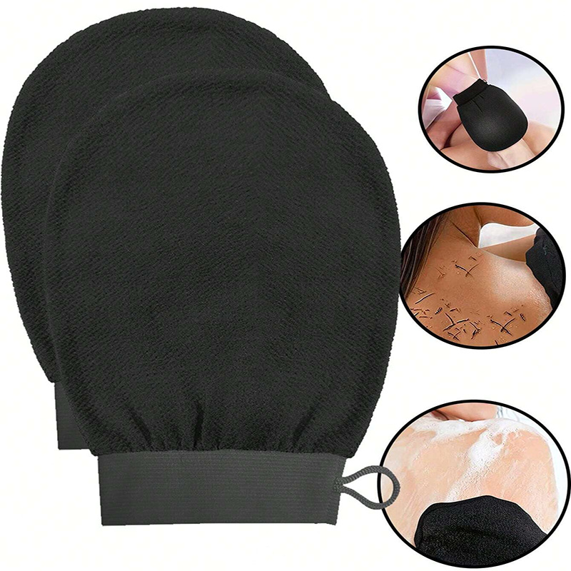 Luva esfoliante para corpo e rosto - Esfoliante de banho e chuveiro para limpeza profunda, remoção de bronzeado e massagem