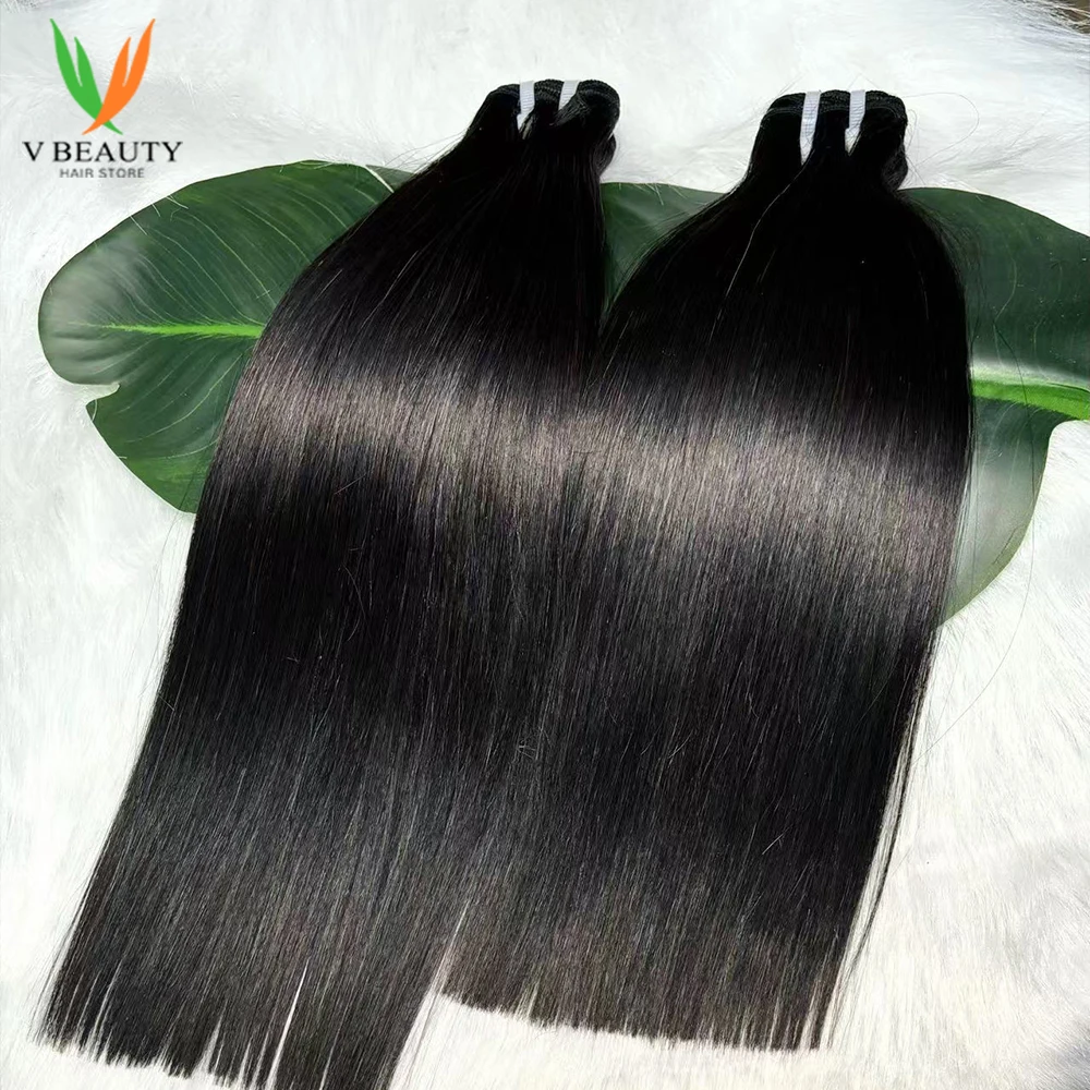 Extensiones de cabello humano vietnamita cruda sin procesar, doble estiramiento, grado V Beauty 16A, 100% extensiones de mechones rectos de cabello virgen