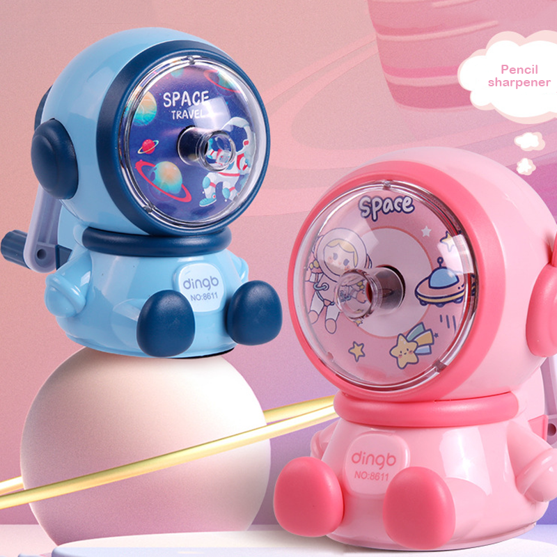 Astronaut Cartoon Pencil Sharpener Hand Manual Sharpener Kawaii School Supplies Cute Stationery Back to School Students Gift