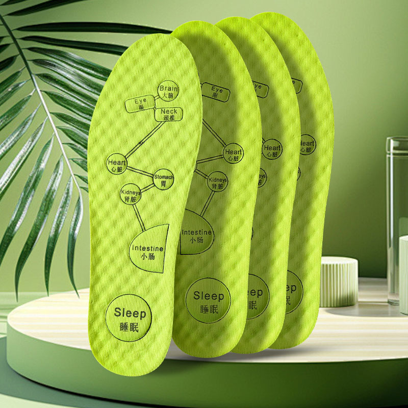 Palmilhas de acupressão de pés para sapatos sola absorvente de suor palmilha desodorante respirável palmilhas de corrida para pés