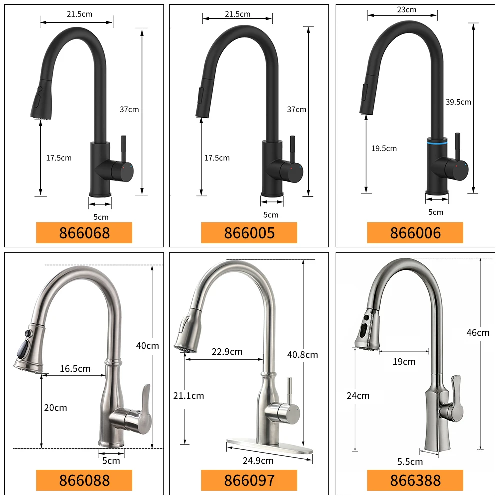 ก๊อกน้ําห้องครัวสีดําเดี่ยวดึงKitchen Tap Single Hole Handleหมุน 360 องศาMixer Tap Mixer Tap 408906