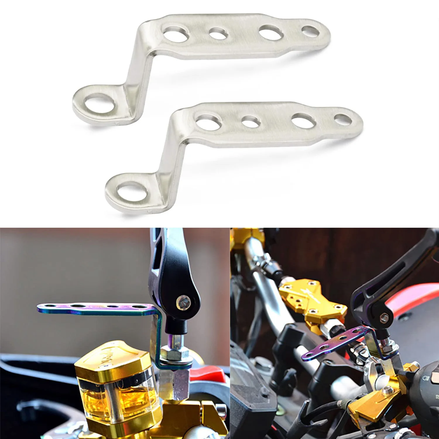 Soporte de faro LED para motocicleta, lámpara de espejo retrovisor, soporte de extensión de foco, abrazadera, accesorios para motocicleta y Scooter