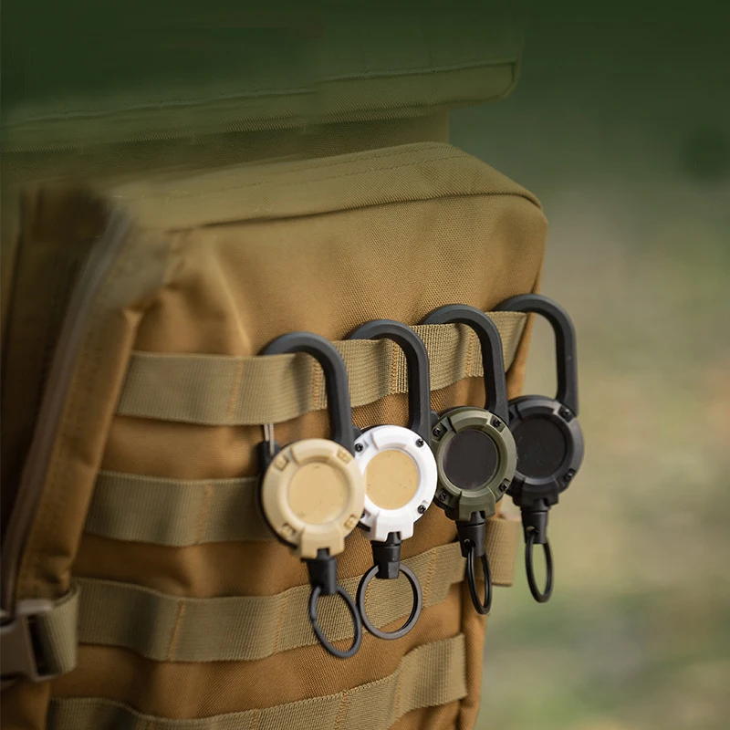 Bobina per badge retrattile resistente Antifurto in metallo Corda con fibbia facile da tirare Portachiavi elastico Portachiavi retrattile sportivo Strumenti