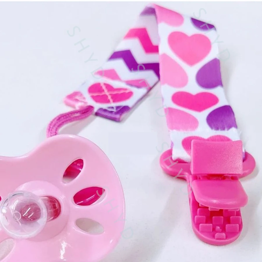 4 pçs/set recém-nascido chupeta clipe de corrente dupla face impressa chupeta cinto titular alimentação infantil